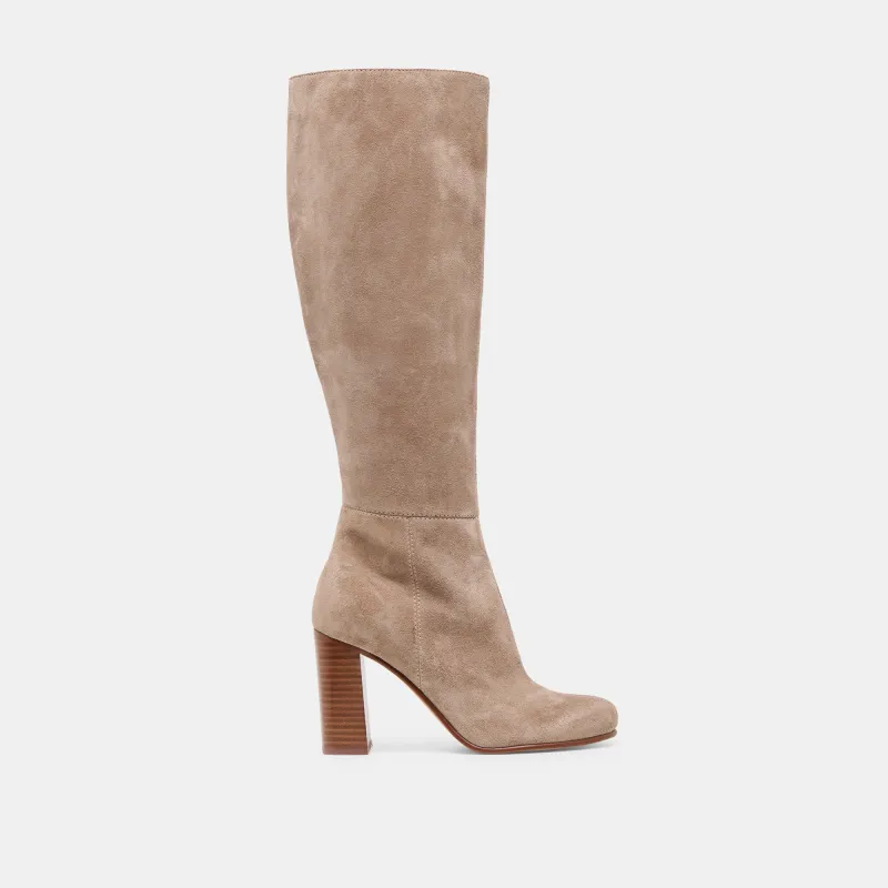 HUDSIN WIDE CALF BOOTS BARLEY SUEDE sold by Dolce Vita
