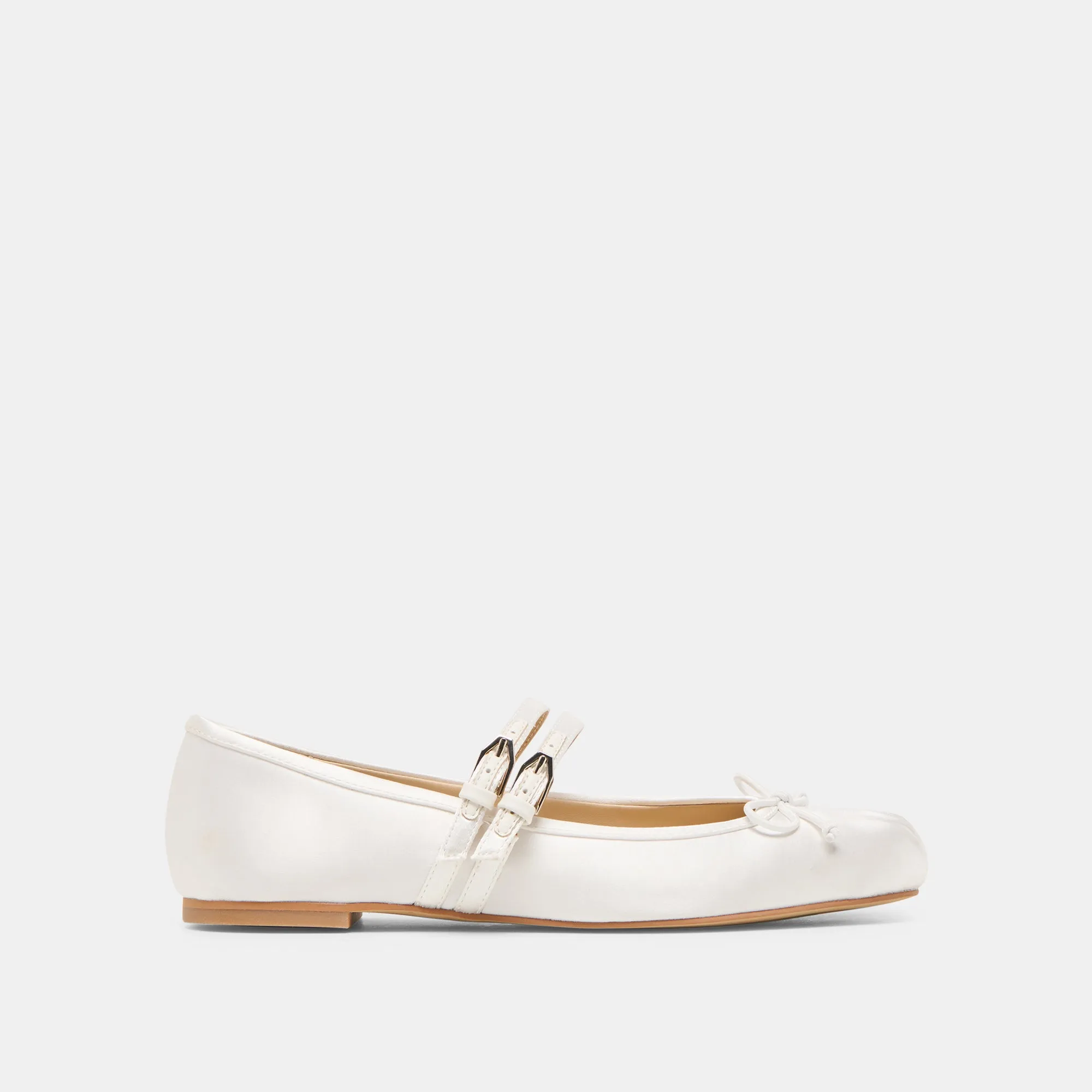 GIBSEN BALLET FLATS TRUE WHITE SATIN sold by Dolce Vita