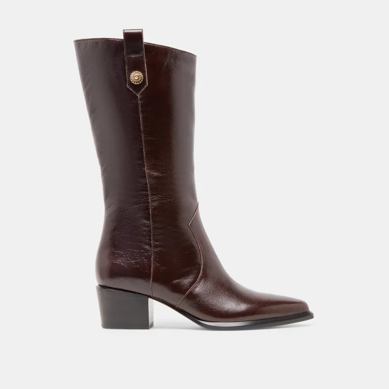 VERN WIDE CALF BOOTS CHOCOLATE LEATHER sold by Dolce Vita