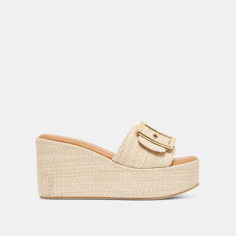 JILIAN WEDGES LT NATURAL RAFFIA sold by Dolce Vita