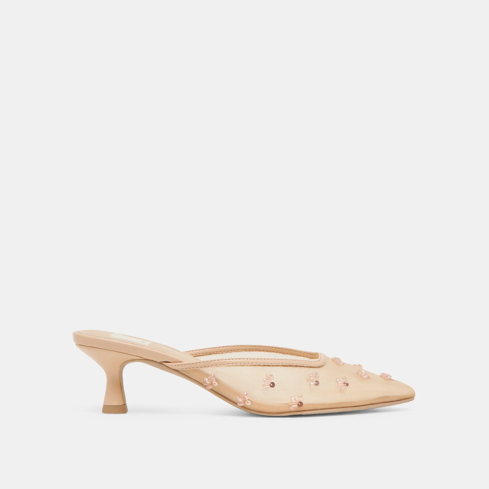 CLARA WIDE HEELS FRENCH VANILLA MESH sold by Dolce Vita