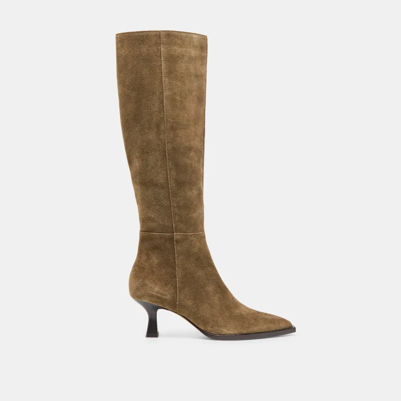 AUGGIE WIDE CALF BOOTS OLIVE SUEDE sold by Dolce Vita