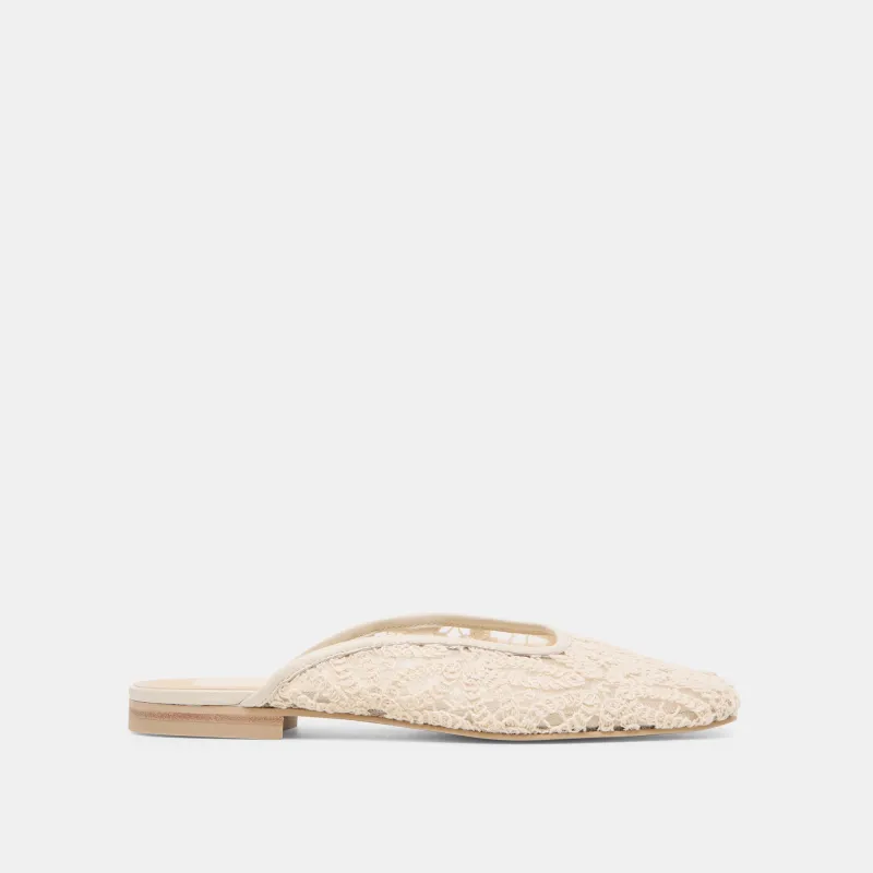 AUBRIE FLATS IVORY MACRAME MESH sold by Dolce Vita