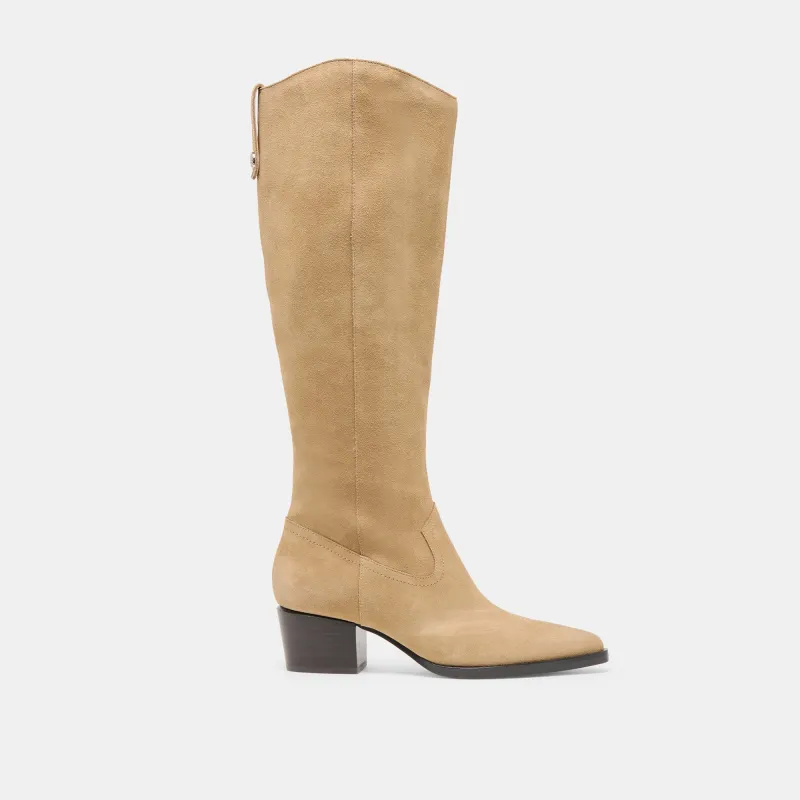VIRONA H2O WIDE CALF BOOTS DK TAUPE SUEDE made by Dolce Vita