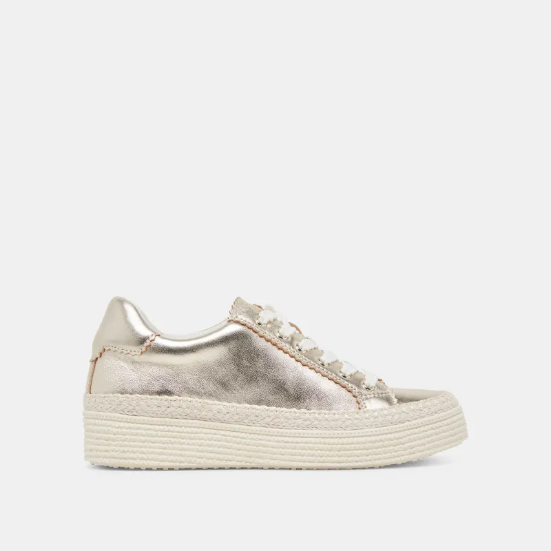 LENNIX SNEAKERS LIGHT GOLD METALLIC LEATHER - re:vita sold by Dolce Vita