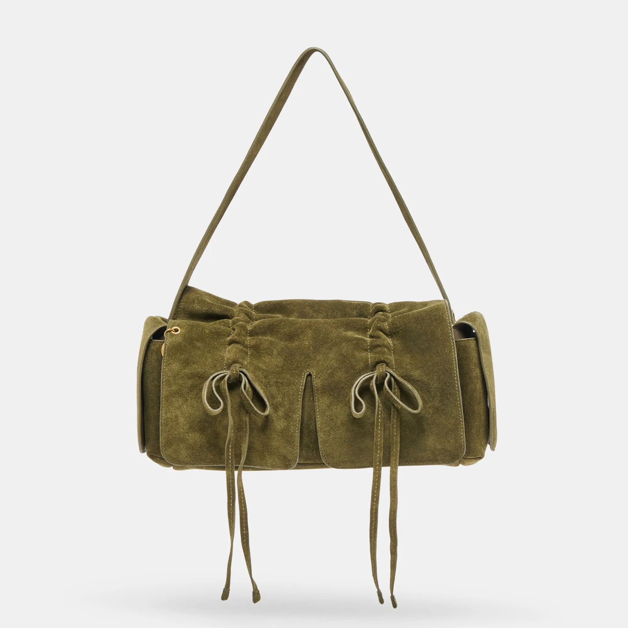 HUDSON SHOULDER BAG OLIVE SUEDE sold by Dolce Vita