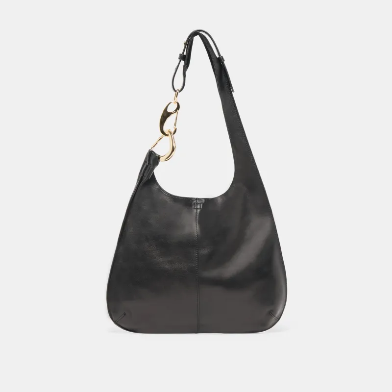 JOHNNIE SHOULDER BAG BLACK LEATHER sold by Dolce Vita