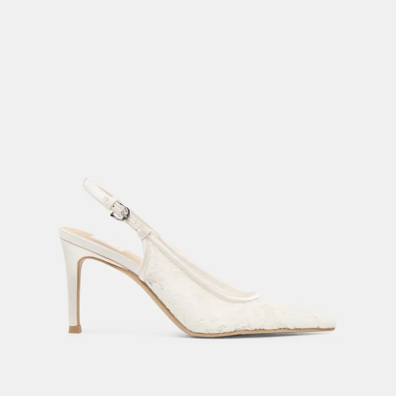 YAMI HEELS TRUE WHITE LACE sold by Dolce Vita