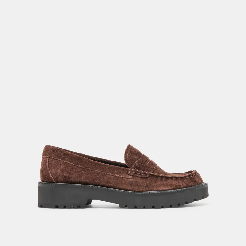 MEREK LOAFERS DK BROWN SUEDE sold by Dolce Vita