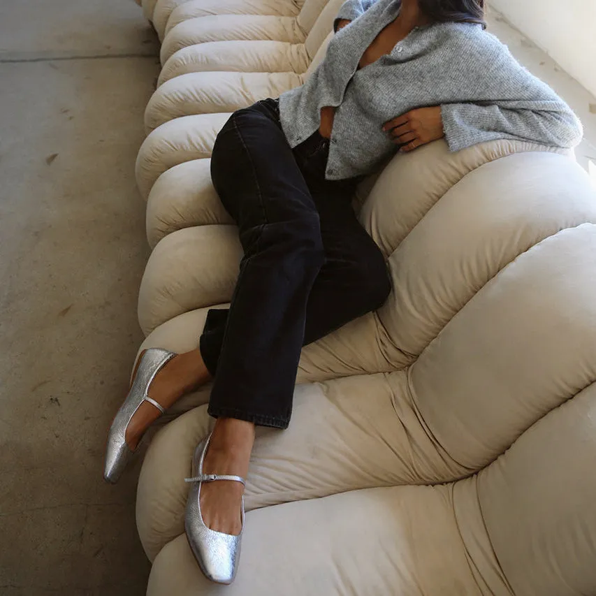 REYES BALLET FLATS SILVER DISTRESSED LEATHER - re:vita sold by Dolce Vita product image thumbnail 2