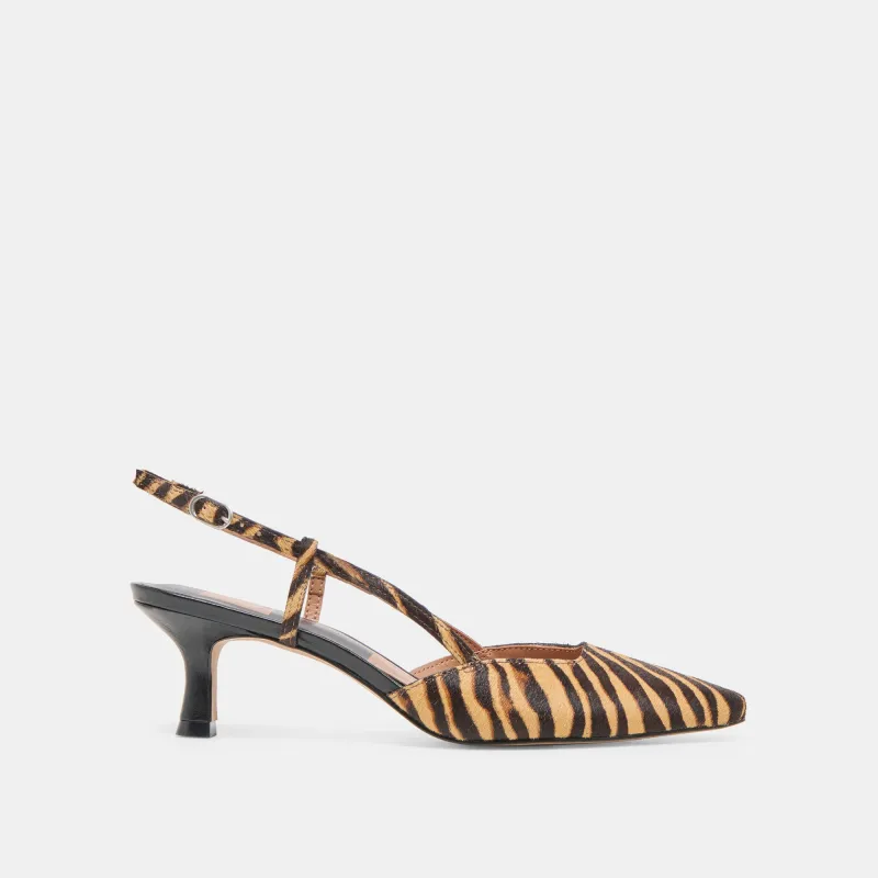 ODELA HEELS TIGER CALF HAIR sold by Dolce Vita