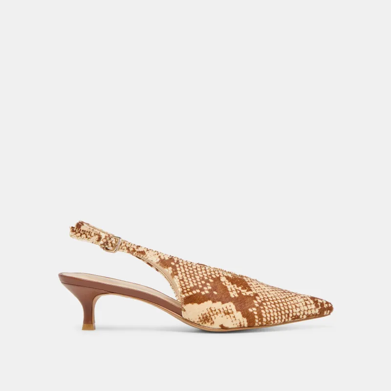 ALENNA HEELS BROWN SNAKE CALF HAIR sold by Dolce Vita