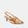 ALENNA HEELS BROWN SNAKE CALF HAIR sold by Dolce Vita