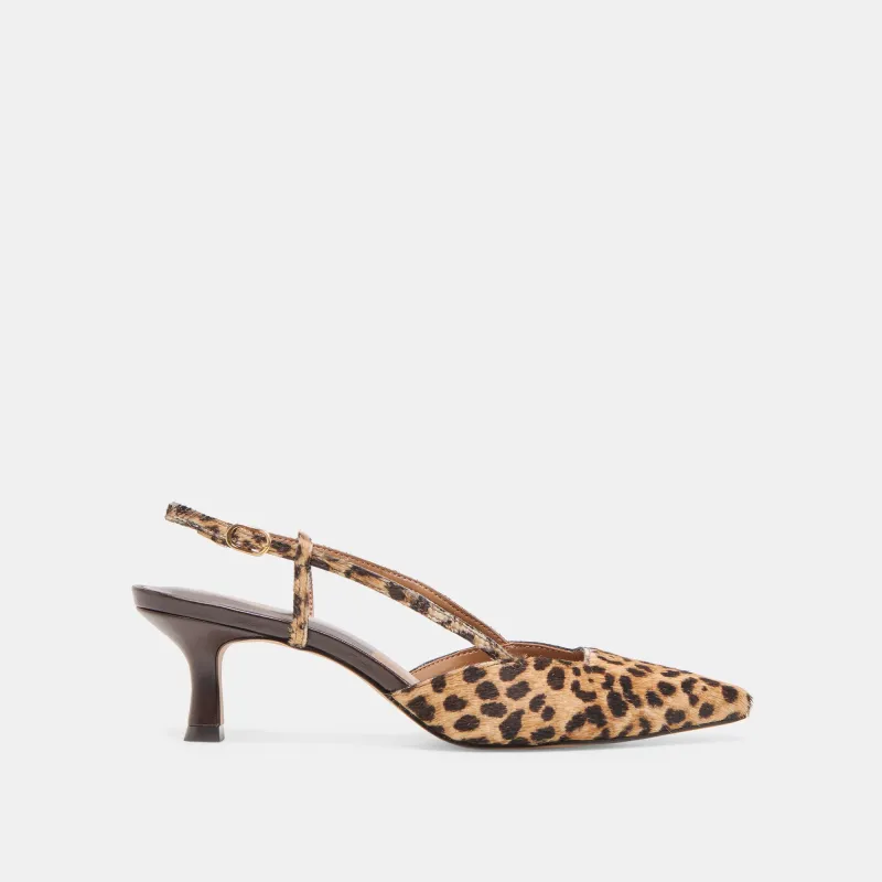 ODELA HEELS DK LEOPARD CALF HAIR sold by Dolce Vita