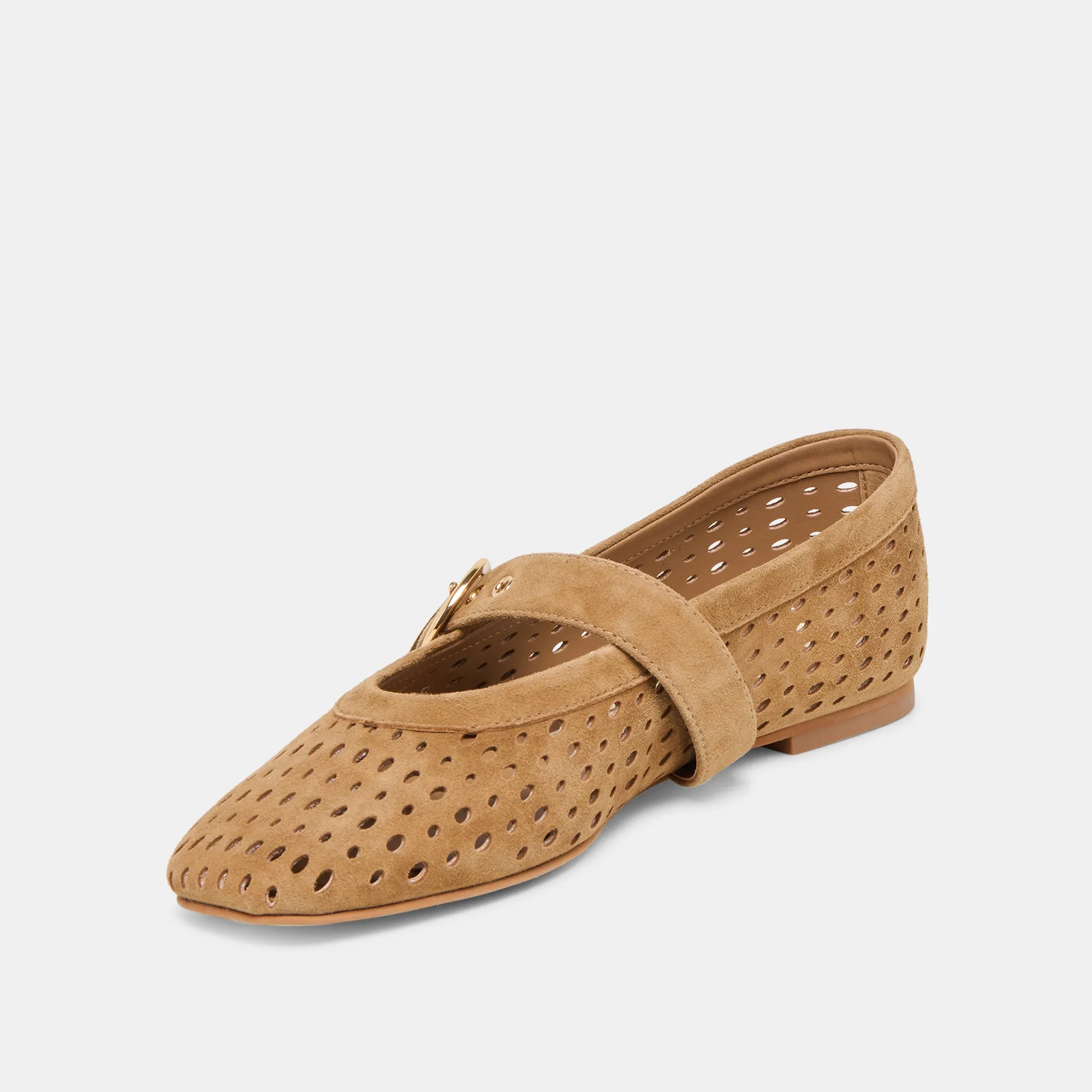 MIKEL BALLET FLATS LT BROWN PERFORATED SUEDE sold by Dolce Vita product image thumbnail 4