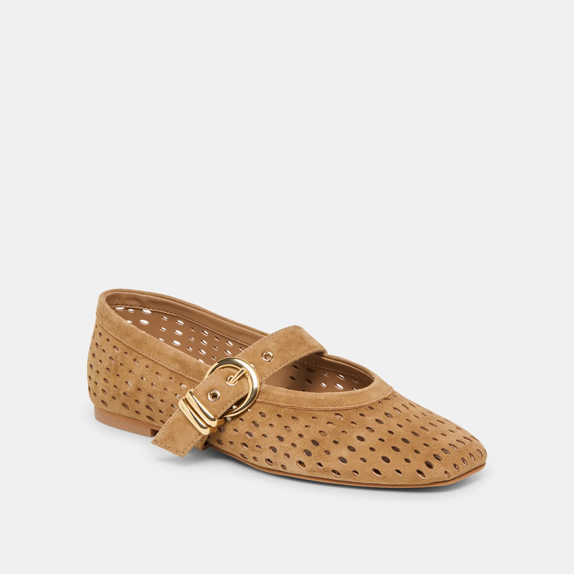 MIKEL BALLET FLATS LT BROWN PERFORATED SUEDE sold by Dolce Vita product image thumbnail 2