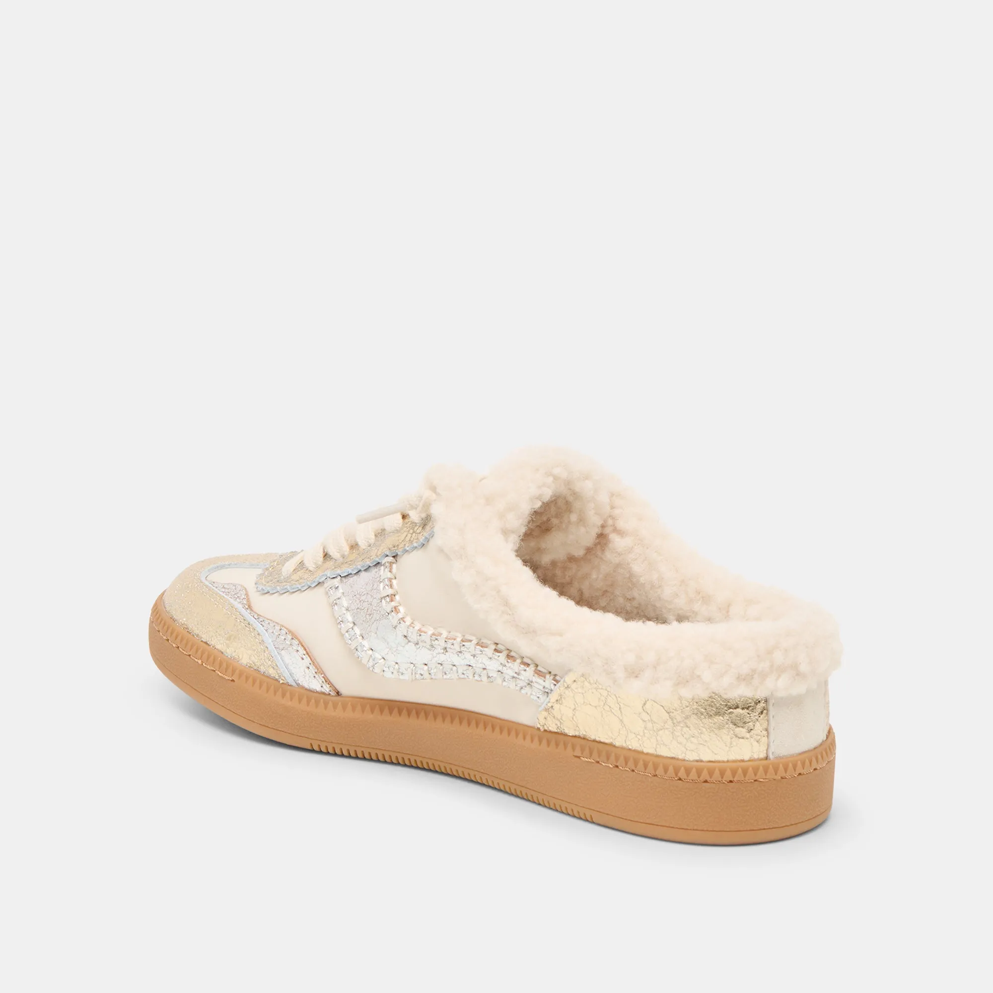 NOTICE SLIDE PLUSH SILVER GOLD CRACKLED LEATHER sold by Dolce Vita product image thumbnail 5