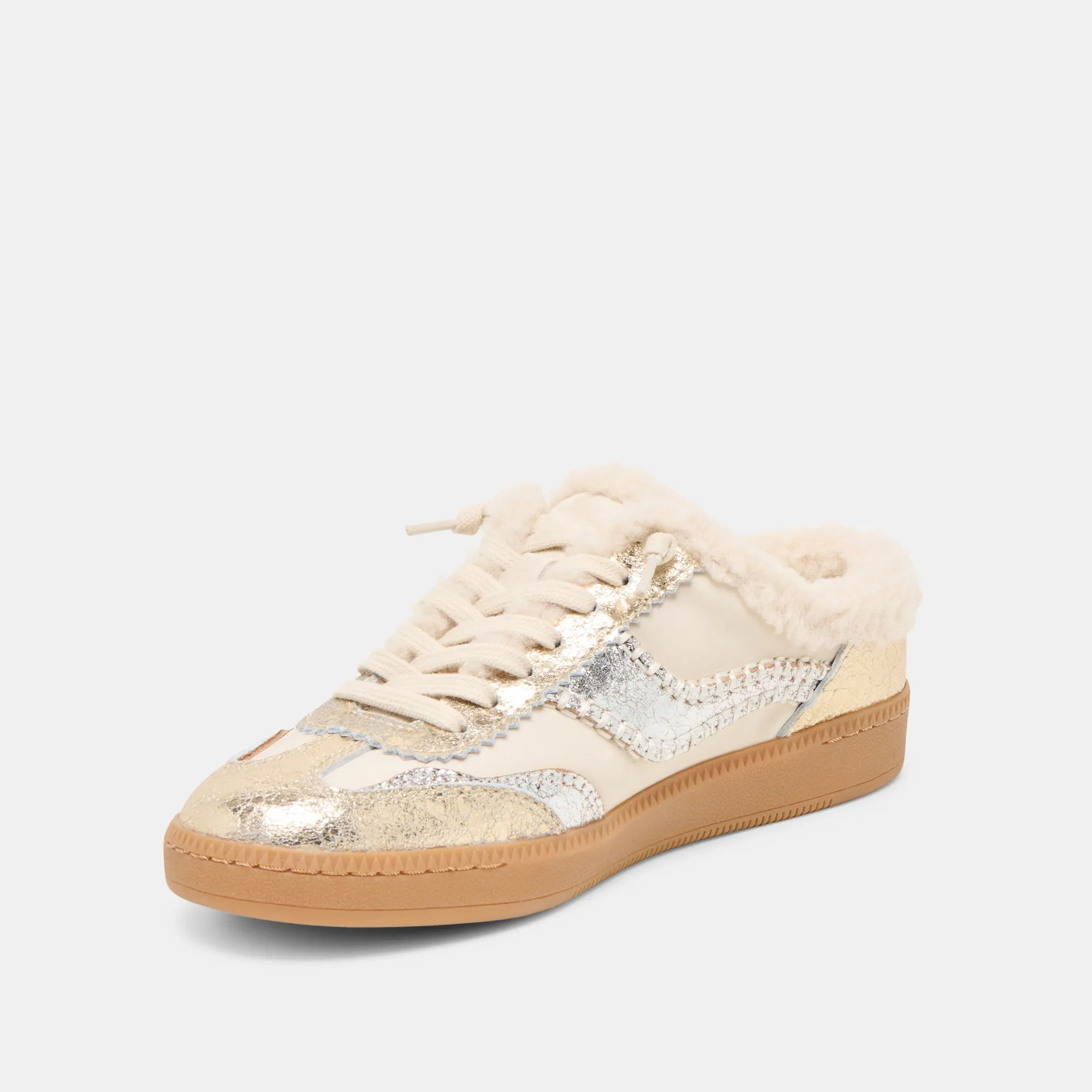 NOTICE SLIDE PLUSH SILVER GOLD CRACKLED LEATHER sold by Dolce Vita product image thumbnail 4