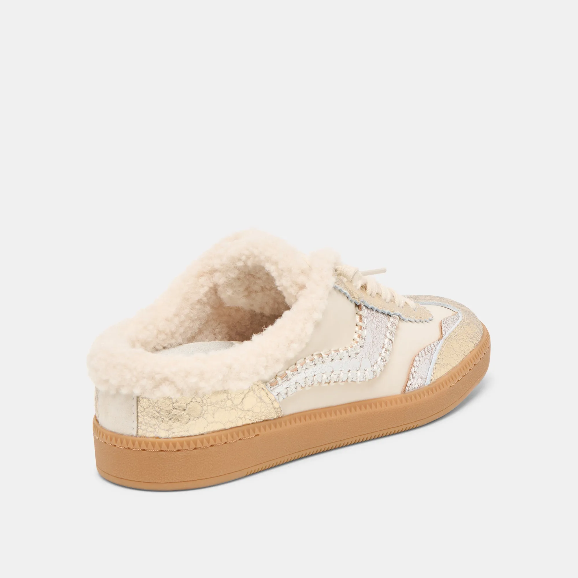 NOTICE SLIDE PLUSH SILVER GOLD CRACKLED LEATHER sold by Dolce Vita product image thumbnail 3