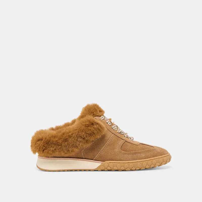IZZEY PLUSH SNEAKERS LT BROWN SUEDE sold by Dolce Vita