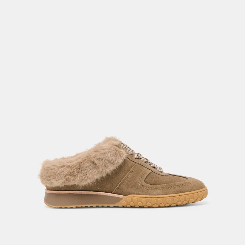 IZZEY PLUSH SNEAKERS OLIVE SUEDE sold by Dolce Vita