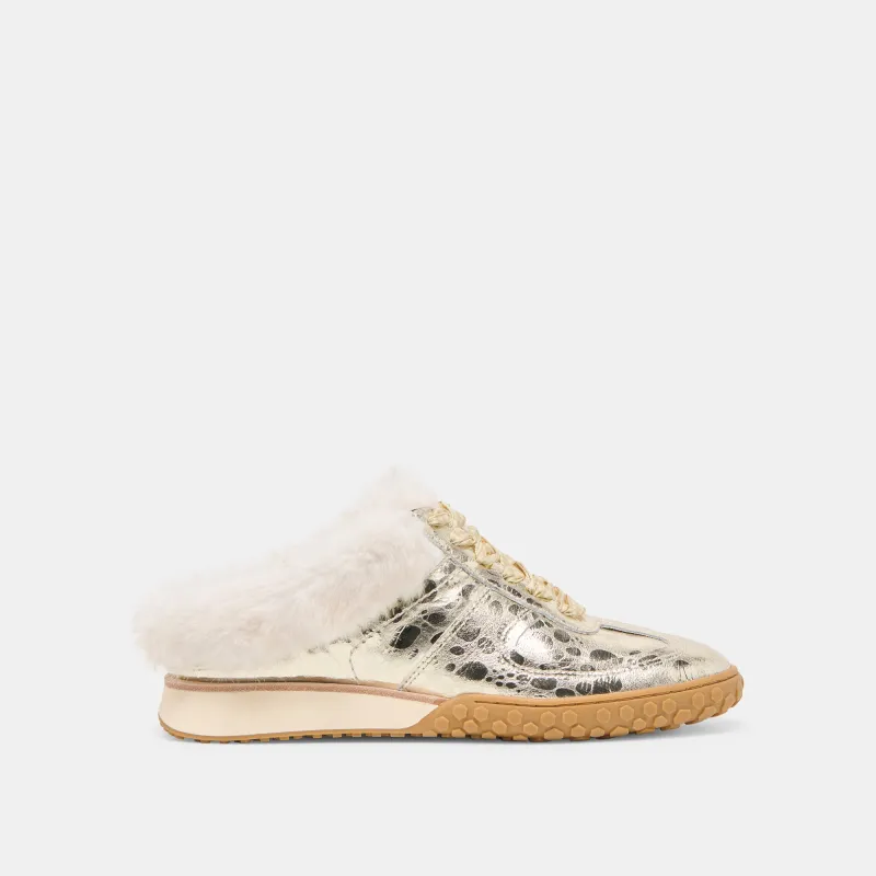 IZZEY PLUSH SNEAKERS PLATINUM LEATHER sold by Dolce Vita