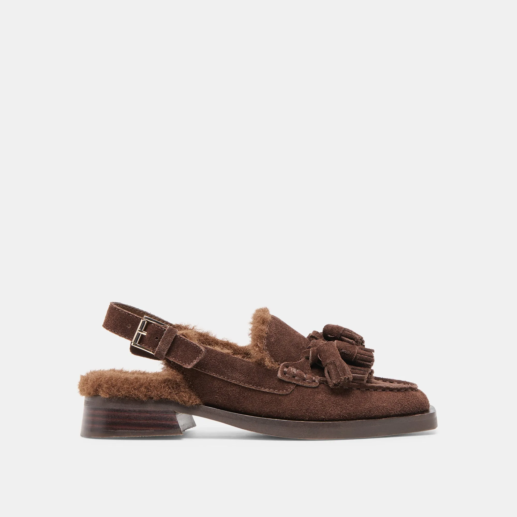 HAMLIT PLUSH LOAFERS DK BROWN SUEDE sold by Dolce Vita