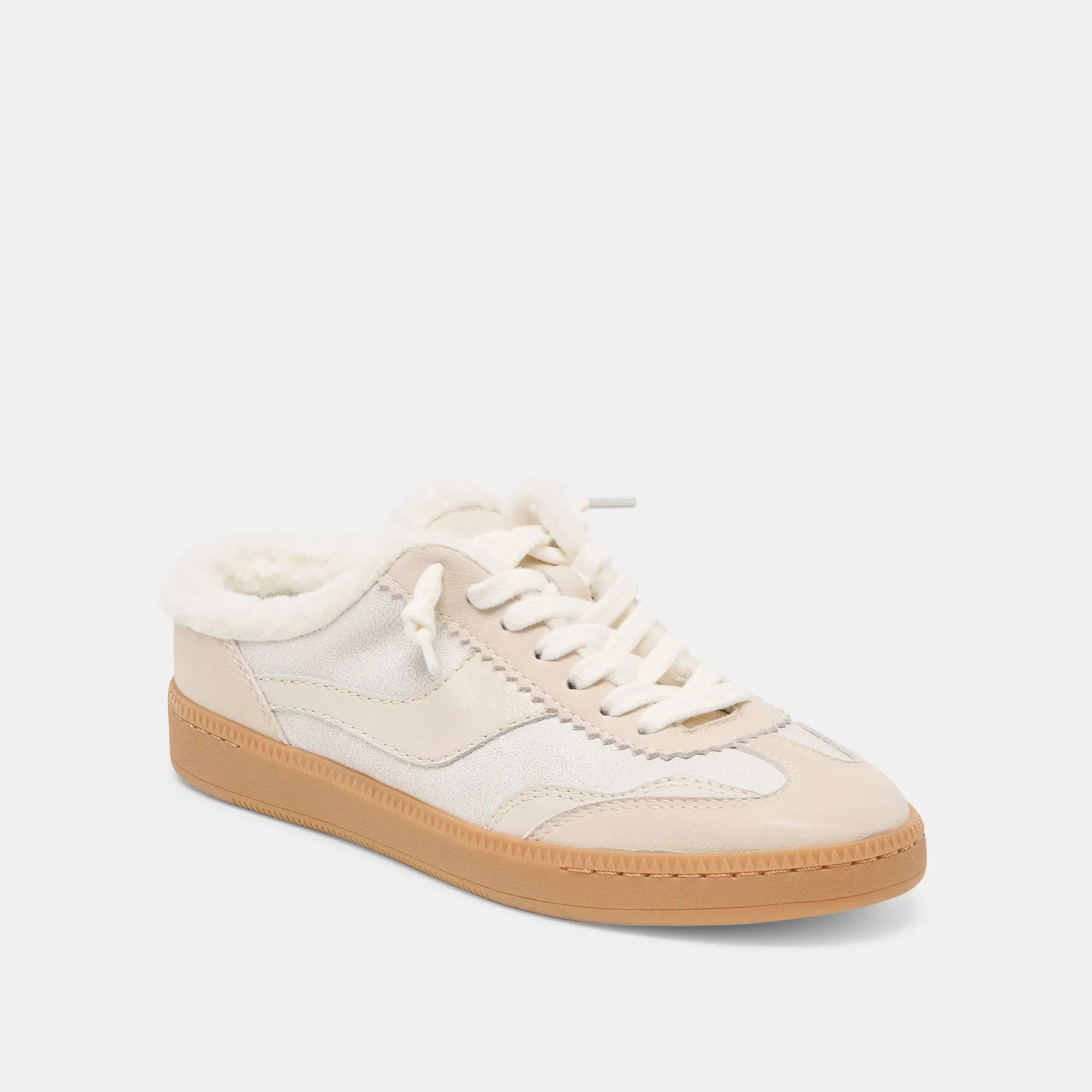 NOTICE SLIDE PLUSH SNEAKERS OFF WHITE CRACKLED LEATHER sold by Dolce Vita product image thumbnail 3