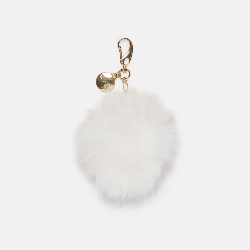 POM POM PLUSH BAG CHARM WHITE sold by Dolce Vita