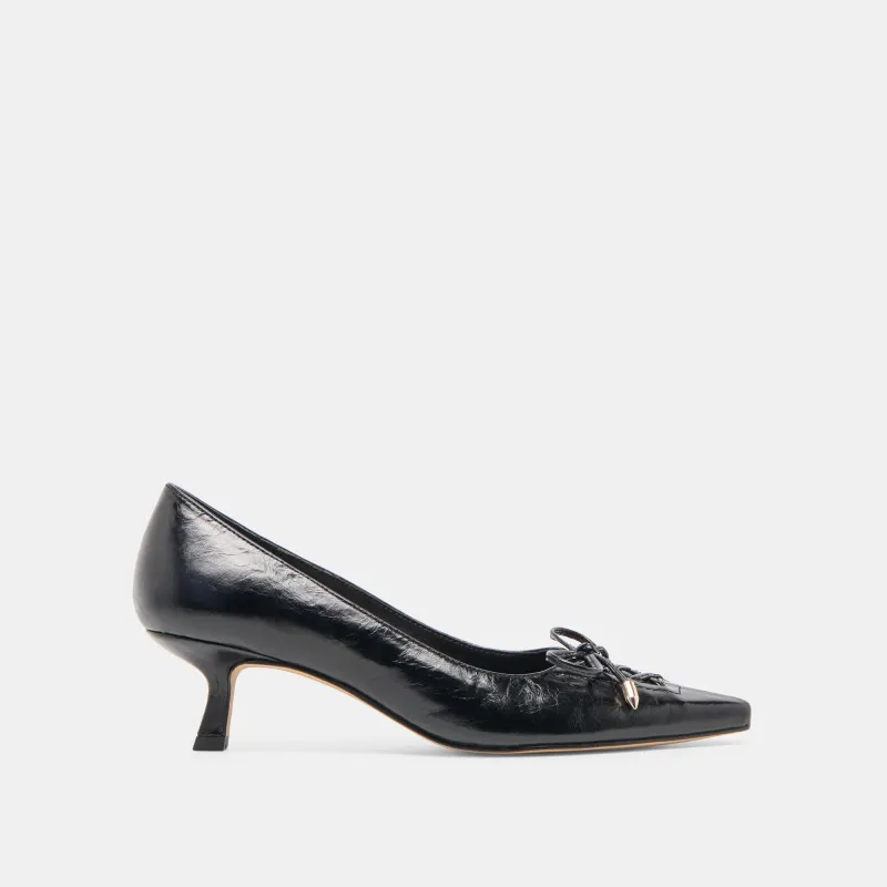 CLARIE HEELS MIDNIGHT CRINKLE PATENT LEATHER sold by Dolce Vita