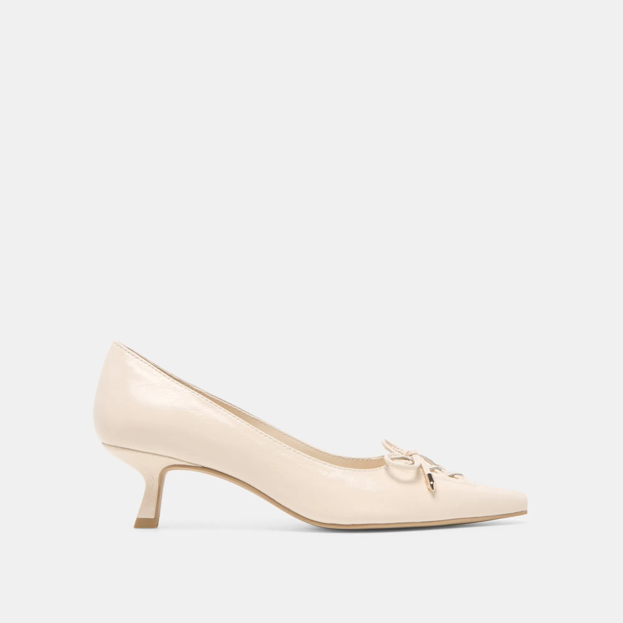 CLARIE HEELS BONE CRINKLE PATENT LEATHER sold by Dolce Vita