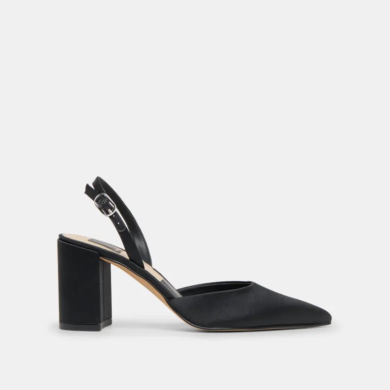 CAREL HIGH HEELS ONYX SATIN sold by Dolce Vita