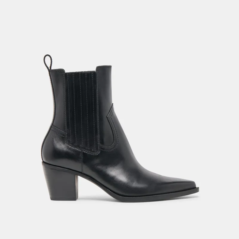 SLIM BOOTIES BLACK LEATHER sold by Dolce Vita