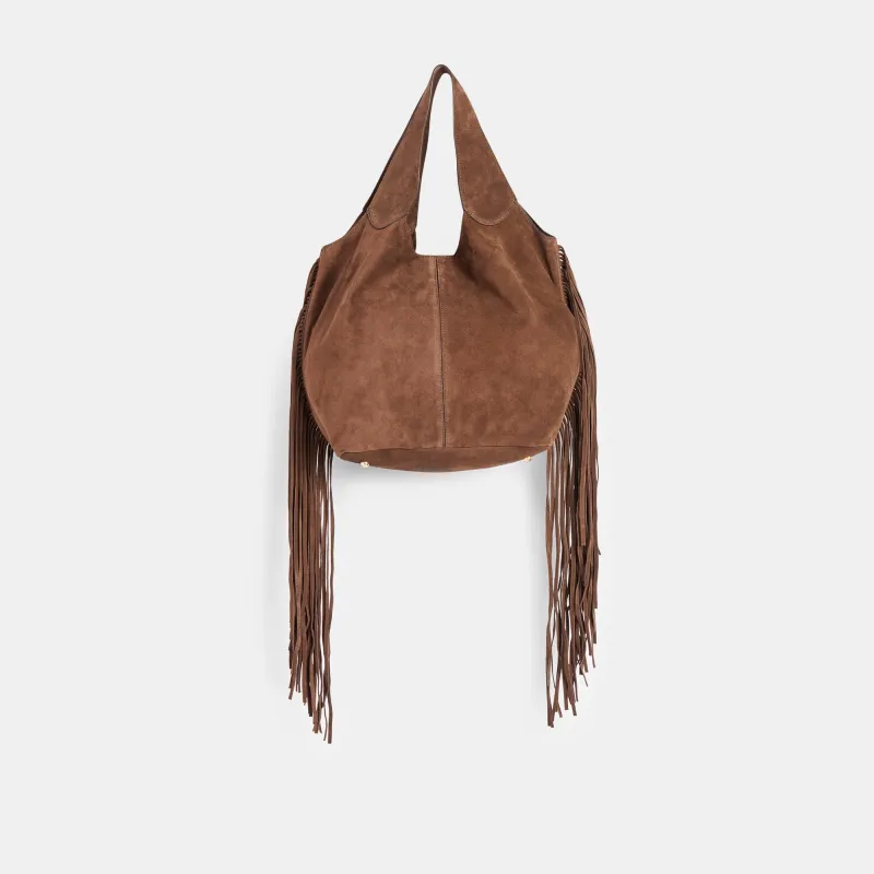 NAKOMA SHOULDER BAG CHOCOLATE SUEDE sold by Dolce Vita