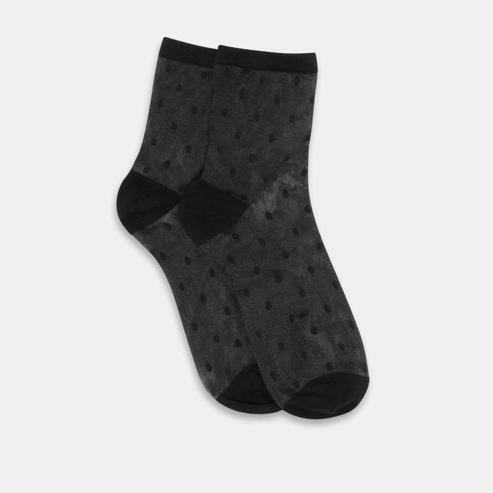 SHEER POLKA DOT ANKLET SOCKS BLACK sold by Dolce Vita
