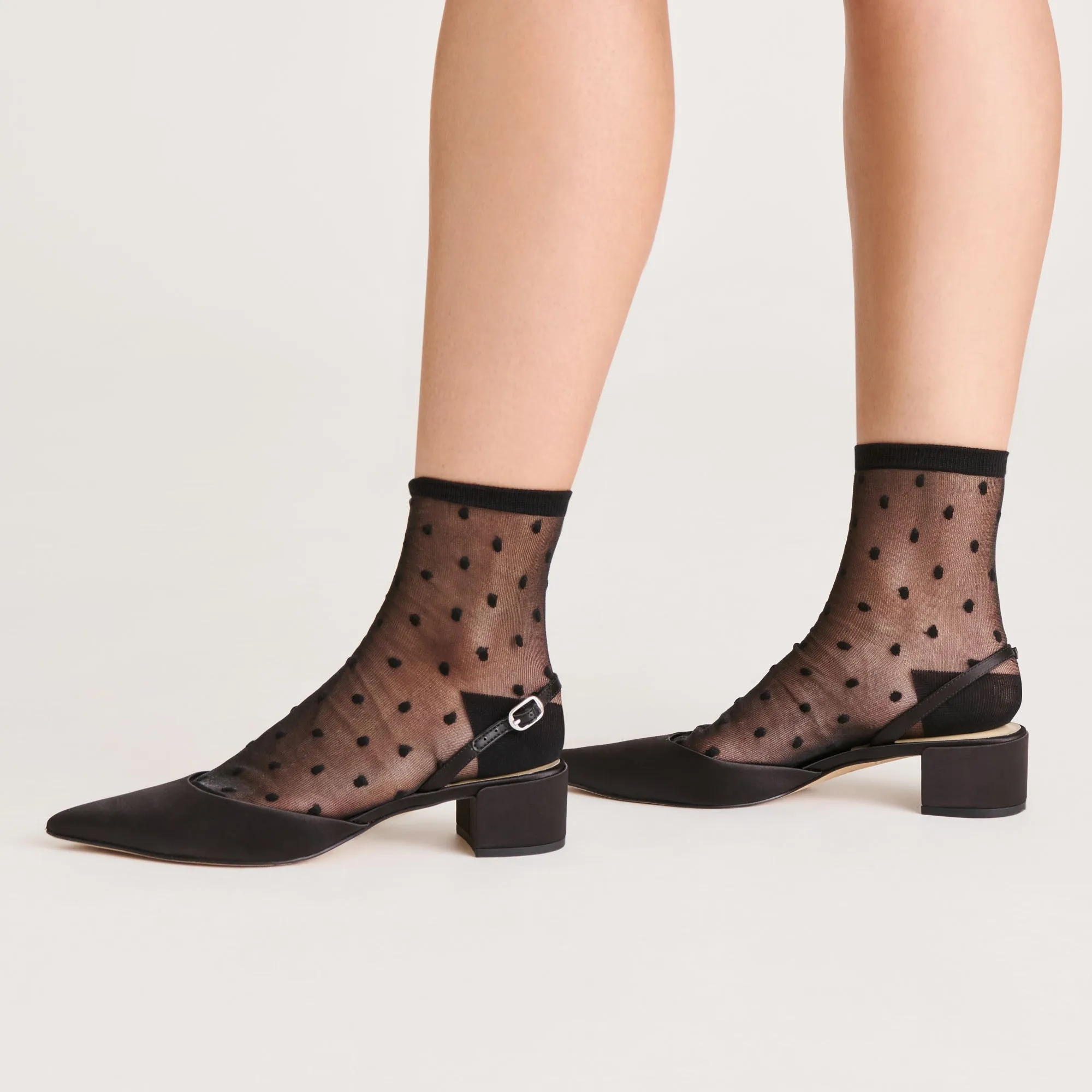 SHEER POLKA DOT ANKLET SOCKS BLACK sold by Dolce Vita product image thumbnail 2