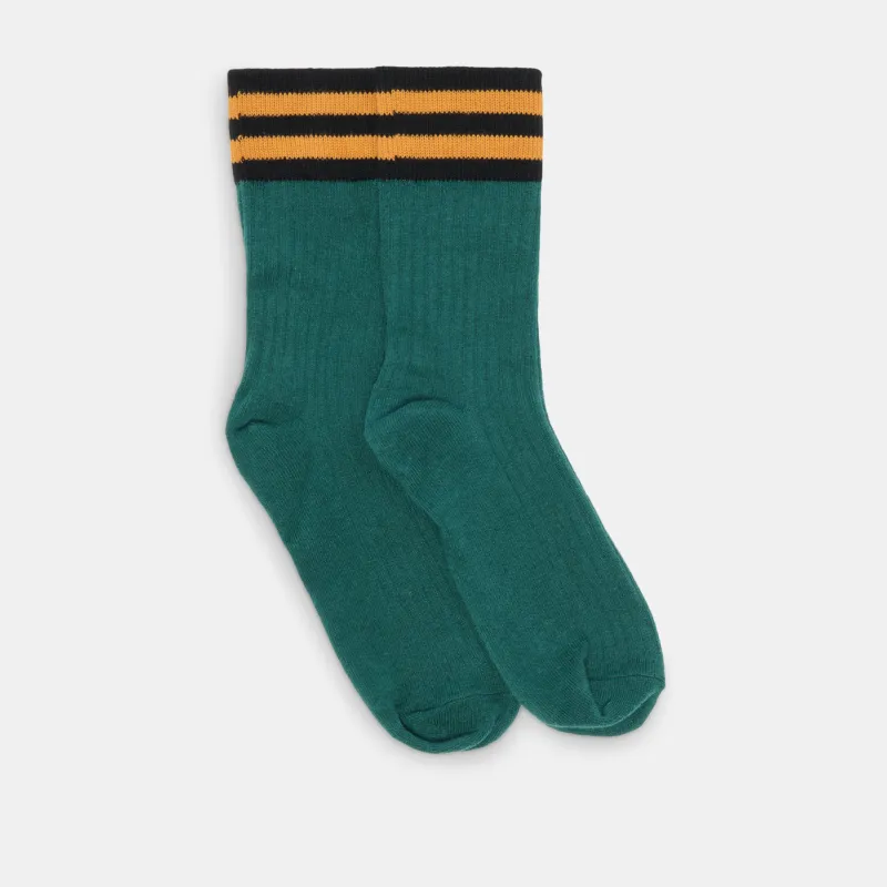 MULTI STRIPE CREW SOCKS GREEN sold by Dolce Vita