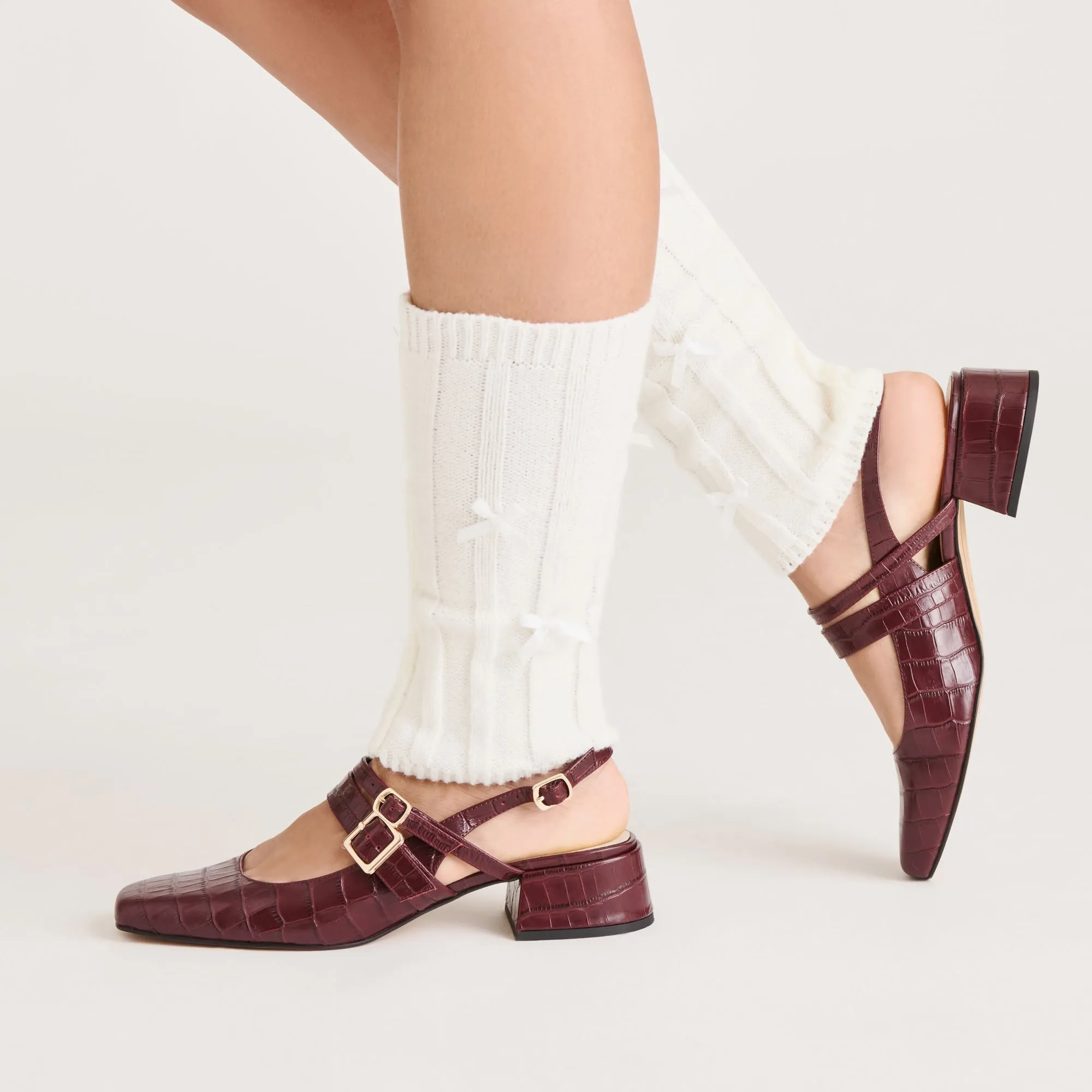 SATIN BOW LEG WARMERS IVORY sold by Dolce Vita product image thumbnail 2