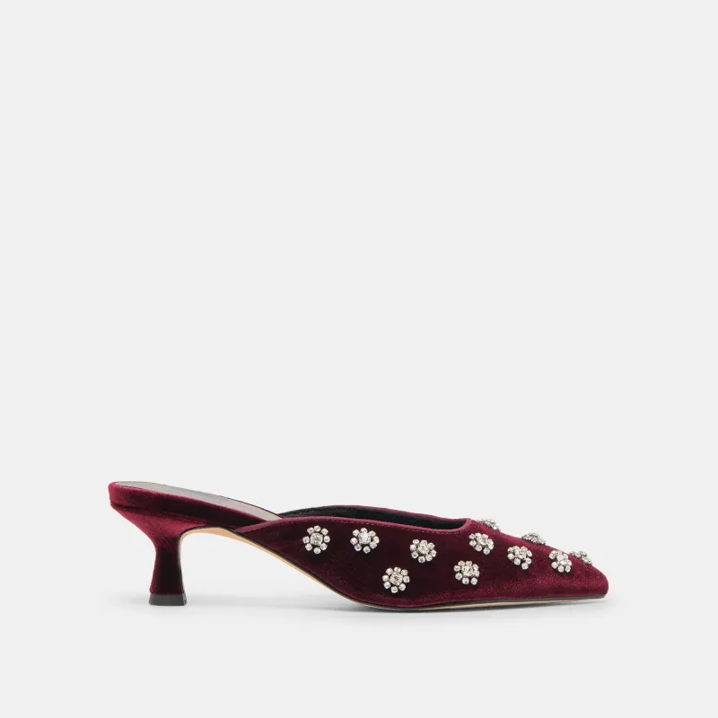 CLARA HEELS BORDEAUX VELVET sold by Dolce Vita