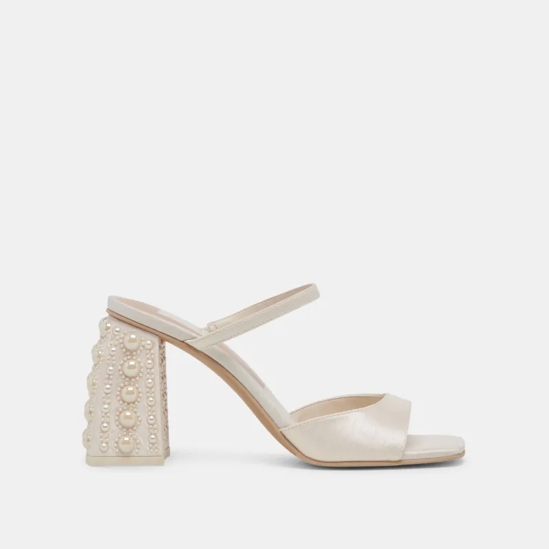 JEMMY PEARL HEELS VANILLA SILK - re:vita sold by Dolce Vita