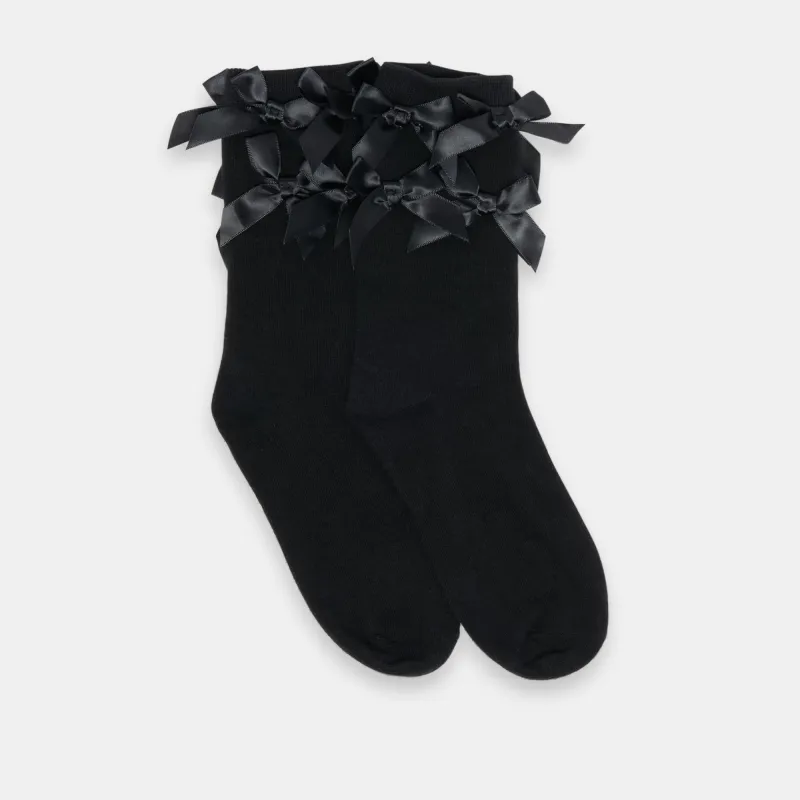 MULTI BOW CREW SOCKS BLACK sold by Dolce Vita