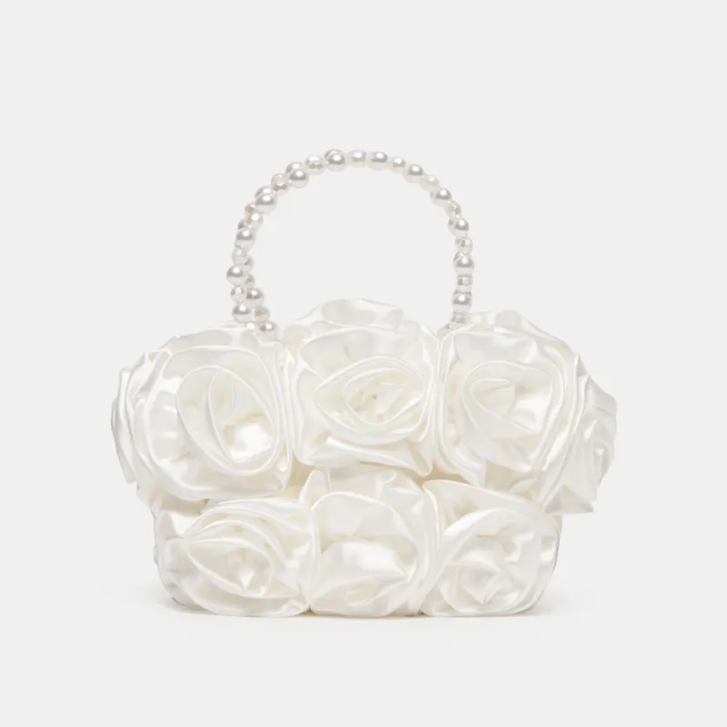 AUBREY HANDBAG WHITE SATIN sold by Dolce Vita
