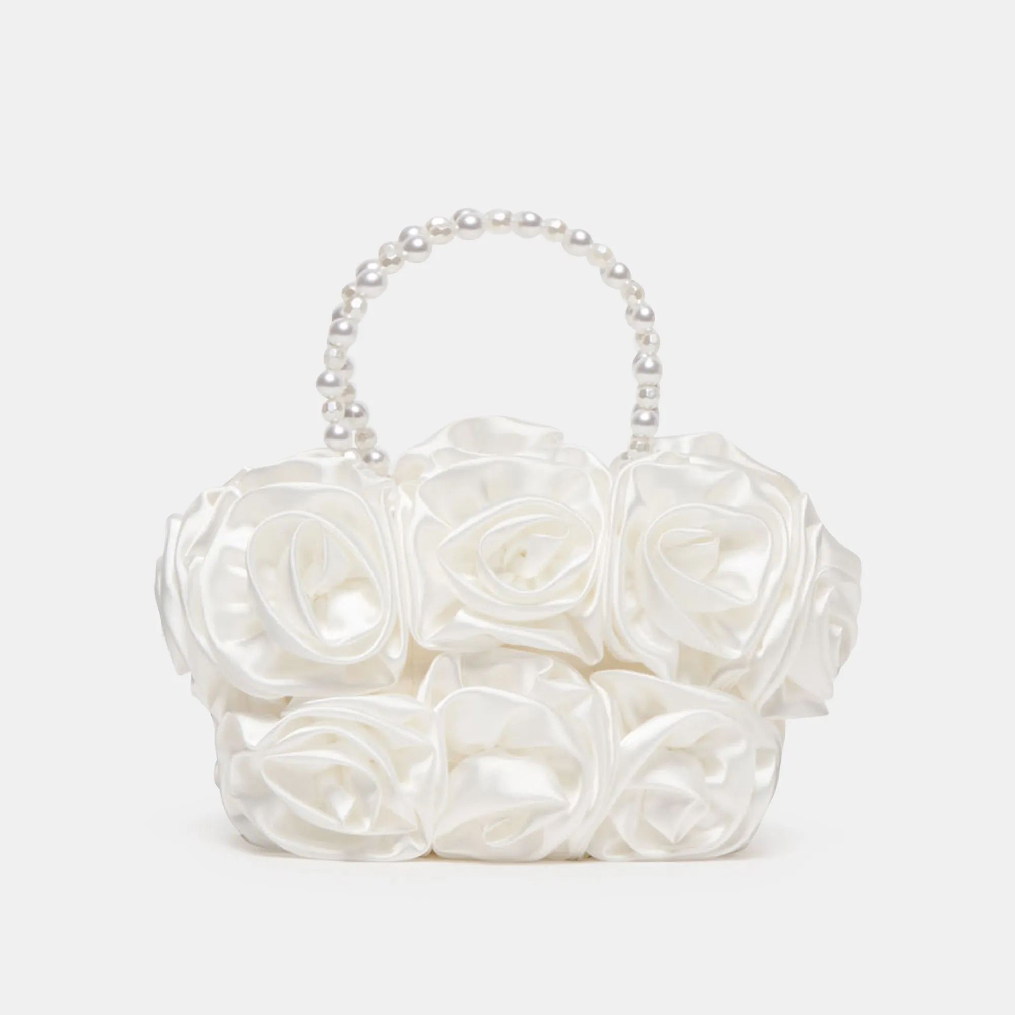 AUBREY HANDBAG WHITE SATIN sold by Dolce Vita