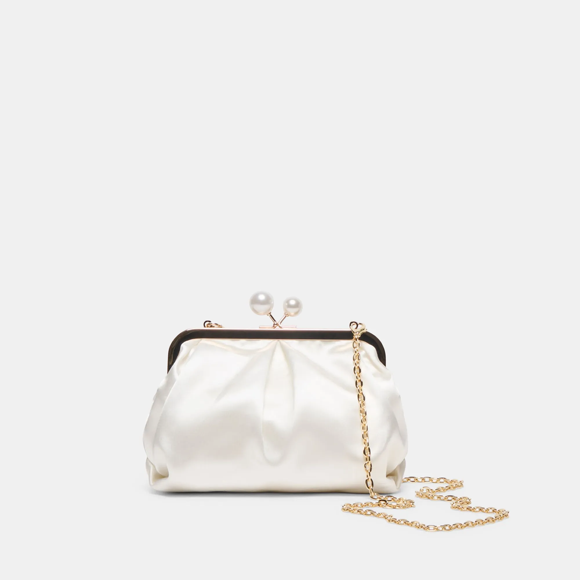 KENDALL CLUTCH WHITE SATIN sold by Dolce Vita