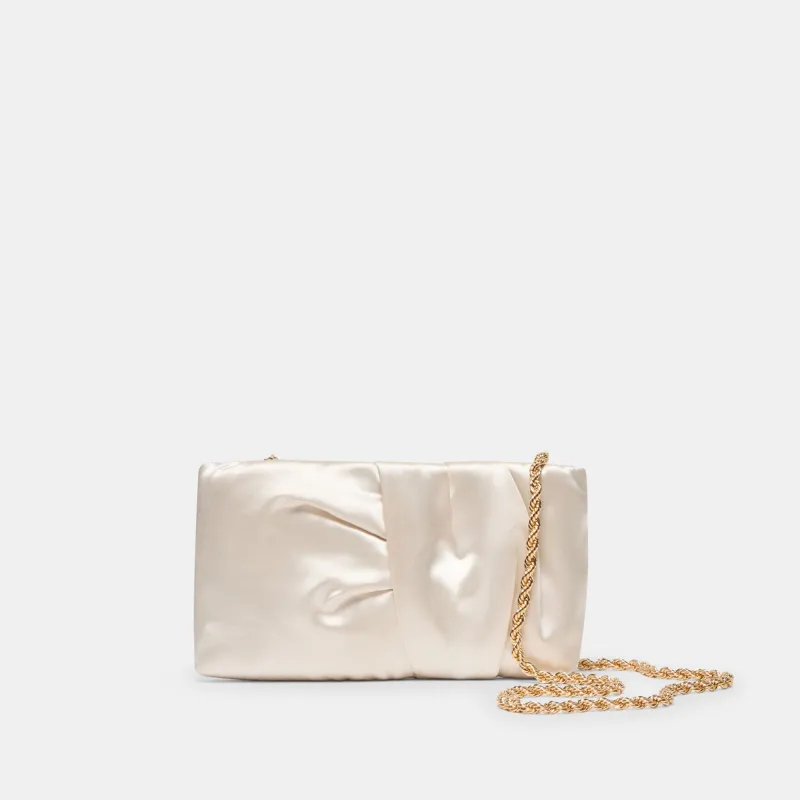 ROZEY CLUTCH WHITE SATIN sold by Dolce Vita
