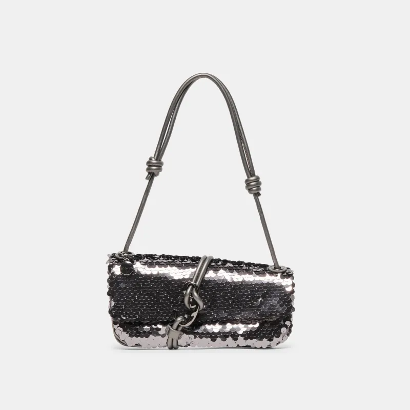 ALICE SHOULDER BAG GUNMETAL SEQUIN sold by Dolce Vita