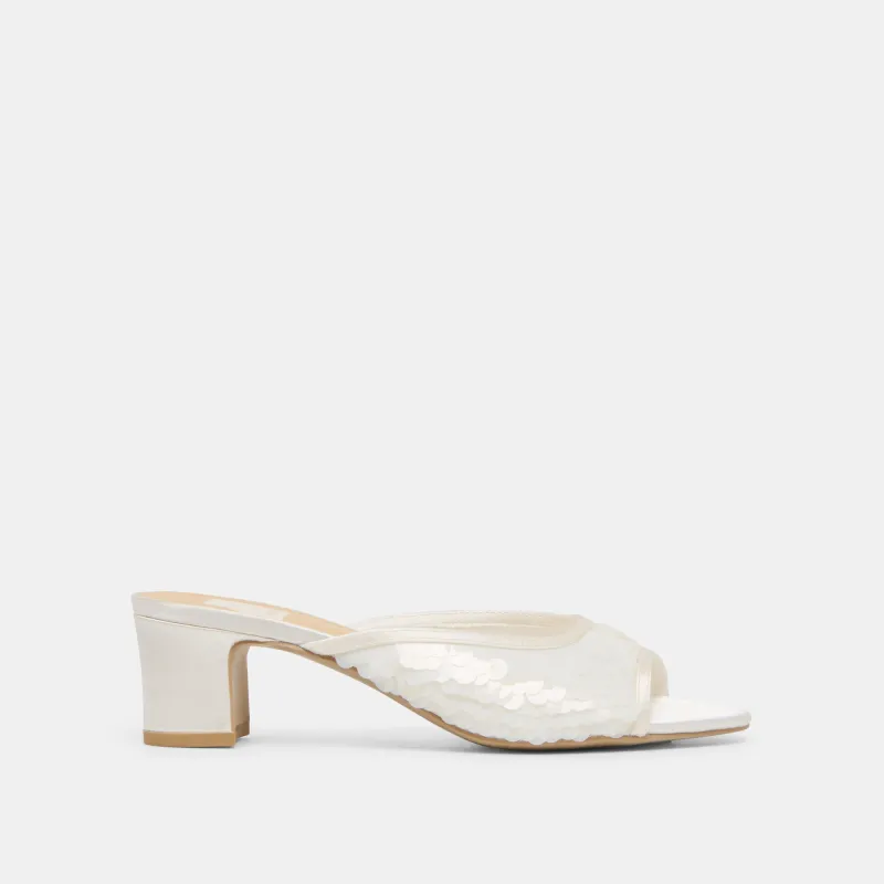 INGA HEELS OFF WHITE SEQUIN sold by Dolce Vita