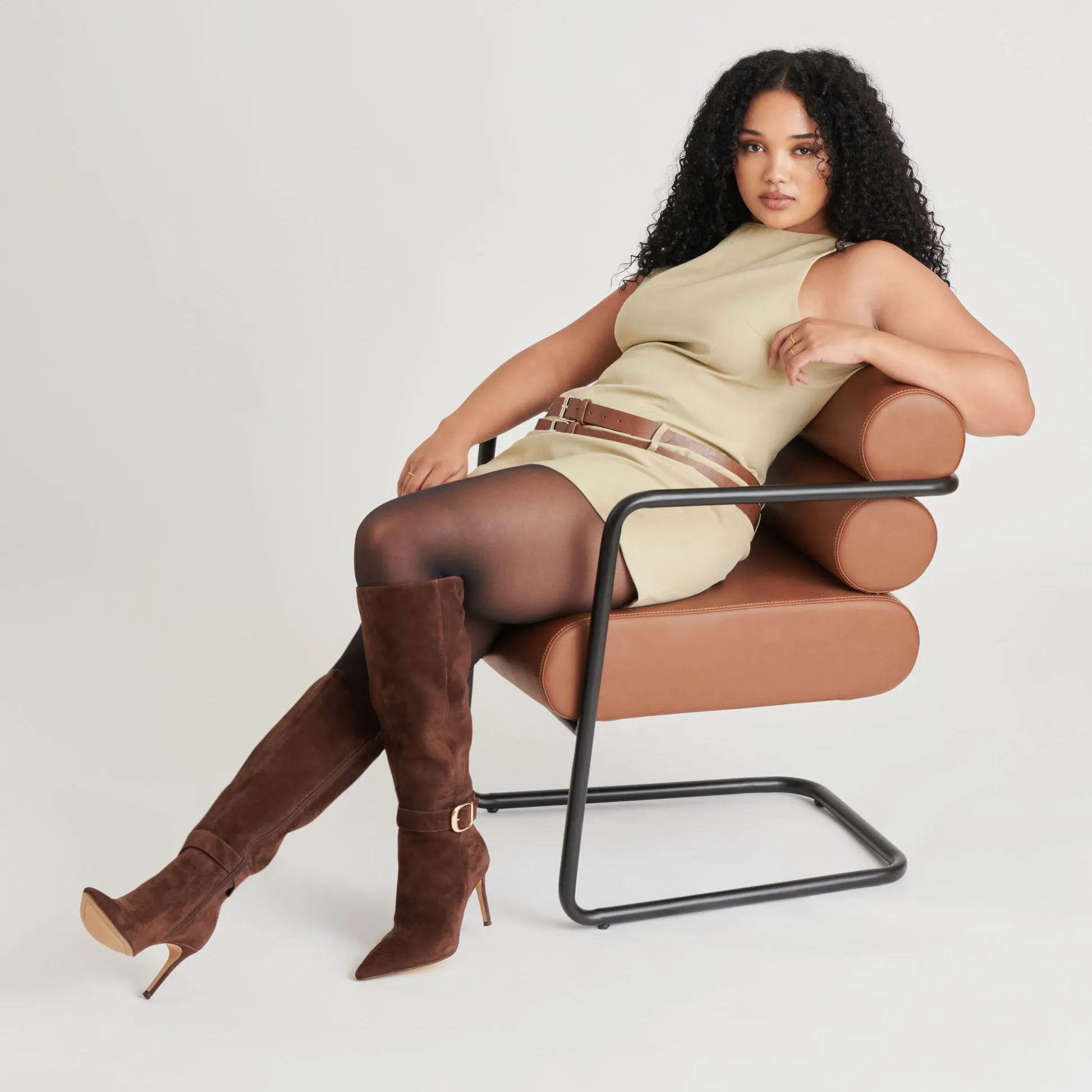 KINZY WIDE CALF BOOTS DK BROWN SUEDE - re:vita sold by Dolce Vita product image thumbnail 2