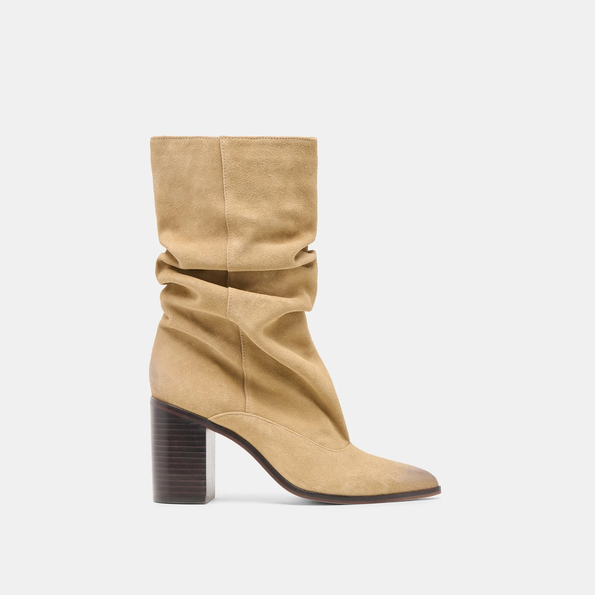 TALINA WIDE CALF BOOTS DK TAUPE SUEDE sold by Dolce Vita