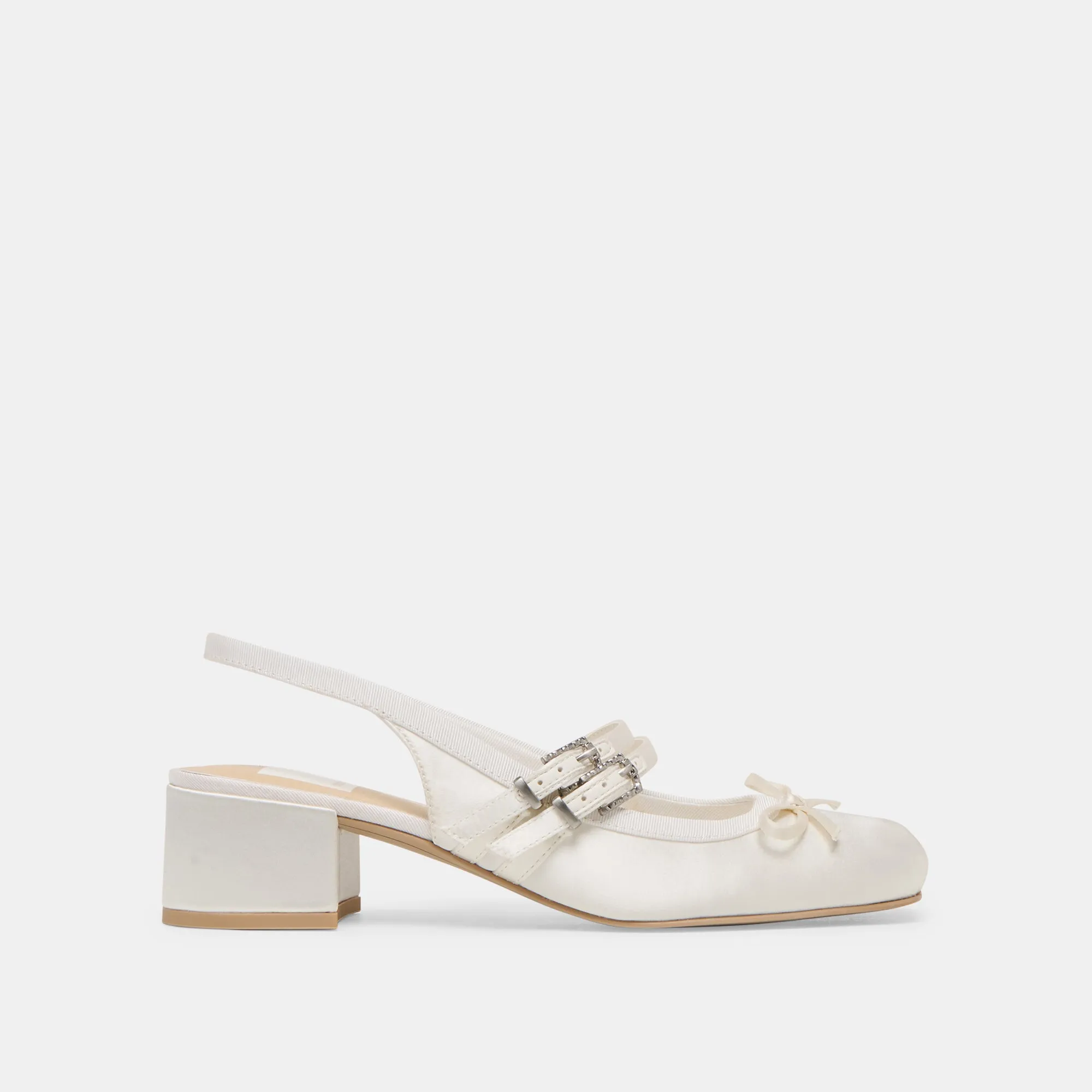 LORIS HEELS TRUE WHITE SATIN sold by Dolce Vita